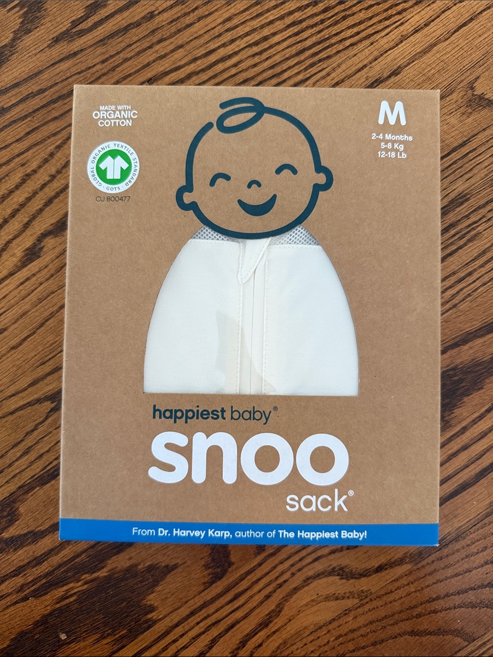 NWT Snoo Sack Baby Sleep Sack - White (M, 2-4 months)